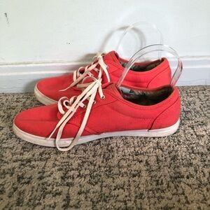 Vans Canvas Low Top Coral Lace Up Sneakers Size 9.5
